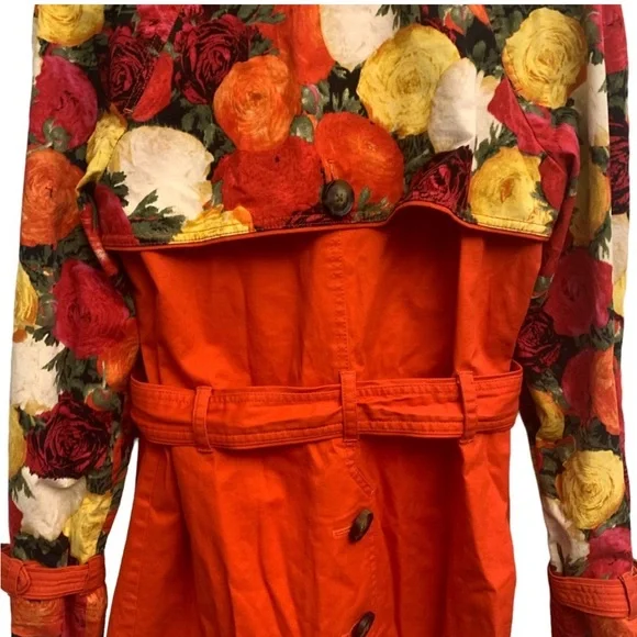 Anthropologie Elevenses Floral Trench Coat - Picture 9 of 14